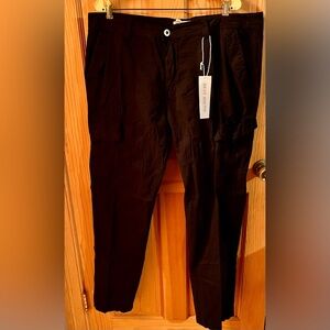 Best South Men’s Black Cargo Pants 40” Waist Casual Trendy Cotton Pockets Goth